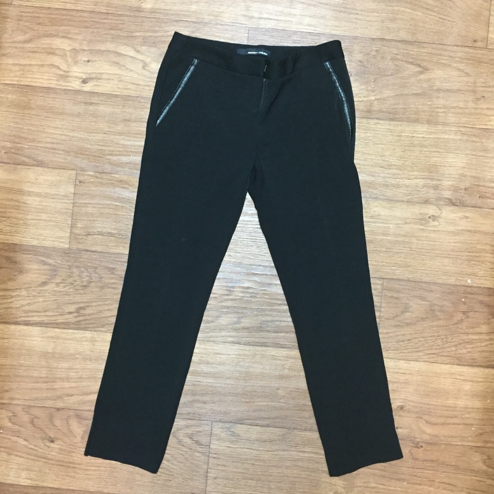 Amanda & Chelsea Black Pants Leather Trim